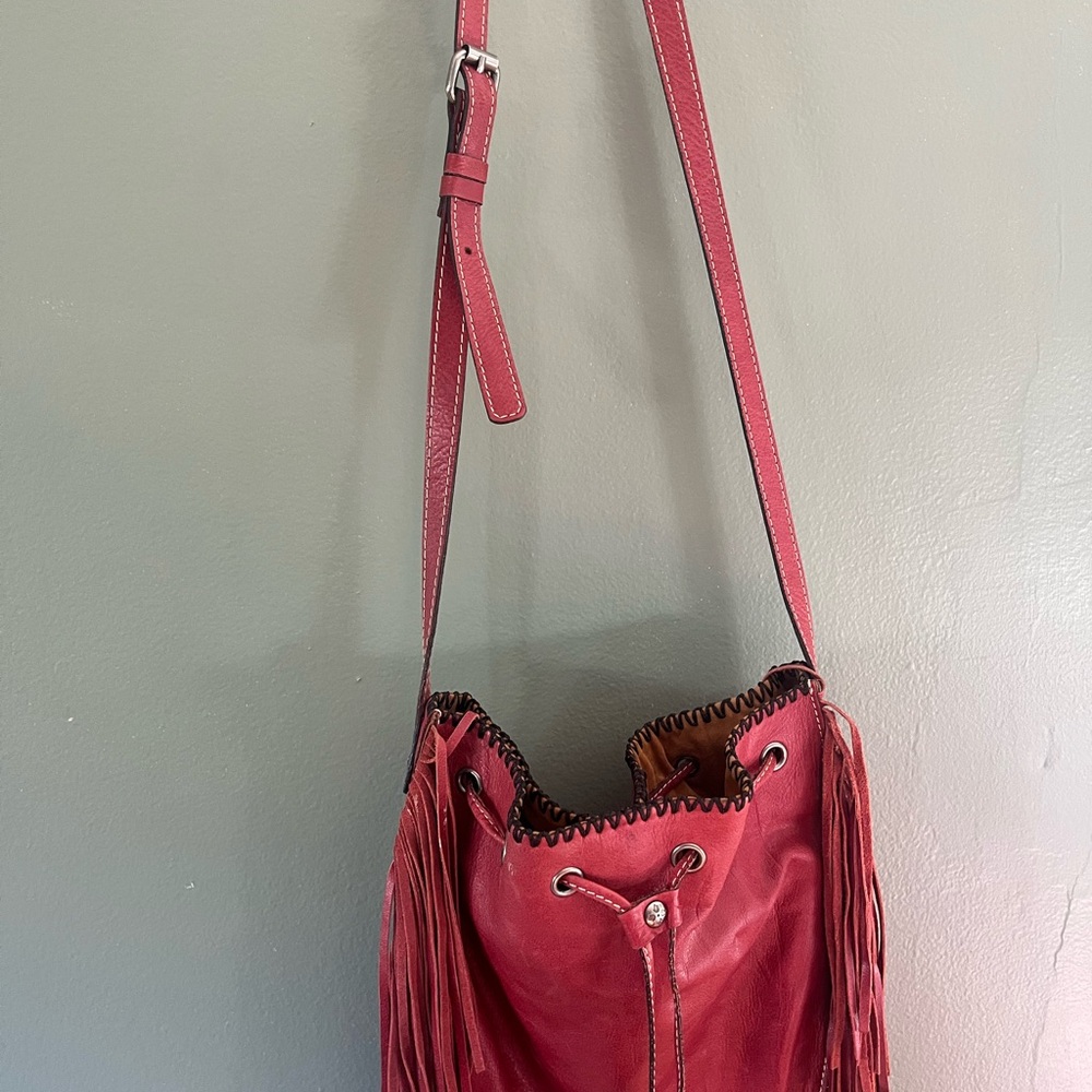 Patricia Nash Red Crossbody Bag with Fringe